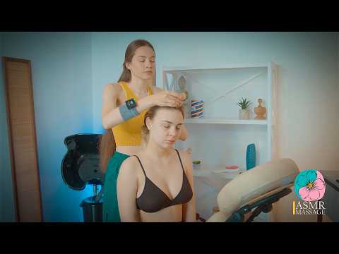 ASMR Neck and Shoulders Massage on Chair by Barber Lady Sandra