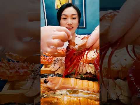 🦐🥢 Spicy seafood mukbang giant bites #SpicySeafood #GiantSeafood