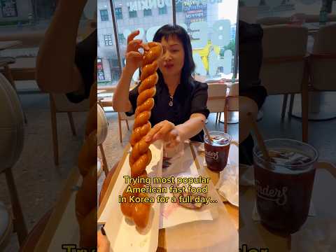 Trying the most popular American fast food in Korea for a full day… #food #eating #shorts