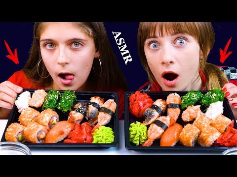 ASMR SUSHI & SASHIMI PLATTER WITH MY GIRLFRIEND MUKBANG (No Talking) EATING SOUNDS | LILIBU ASMR