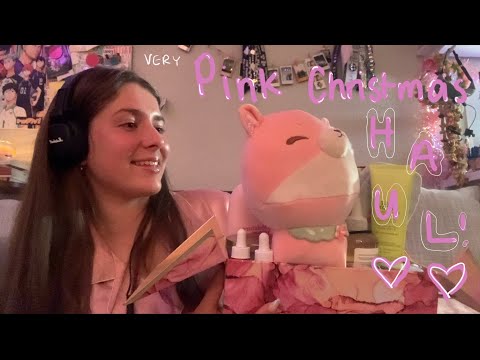 ASMR tingly Christmas Haul (very very pink)💗🎄🎄|tapping, scratching, tingly whispers