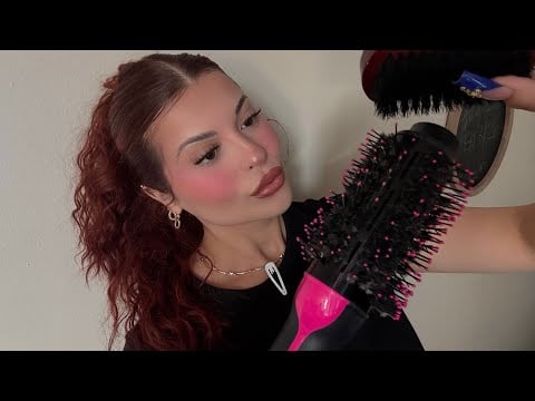 ASMR: Super Sleek Blowout 🎀 Tingly Parting, Wax Stick & Perfect Hair Tucking ✨