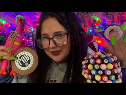 ASMR mouth sounds, magic lights, cork, honey spoon, tape brushing, polly scratches, mic covers, etc