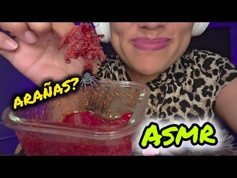 ASMR | COMO ARAÑAS CON CHAMOY 😅| Sonidos relajantes #asmr para dormir #mouthsounds 