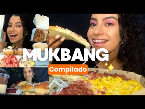 ASMR MUKBANG COMPILADO- Donuts, pizza e comidas de padaria 🥯. SEM FALA