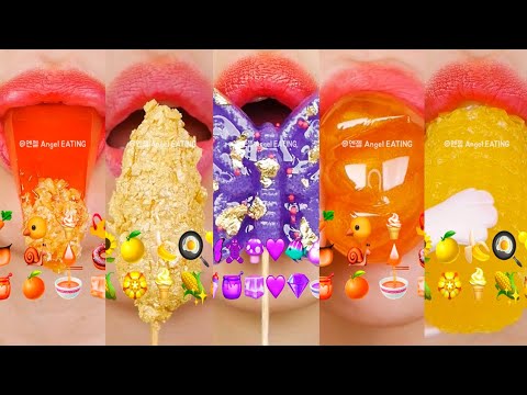 ASMR MUKBANG COLOR FOOD (PURPLE💜 ORANGE🧡 YELLOW💛)