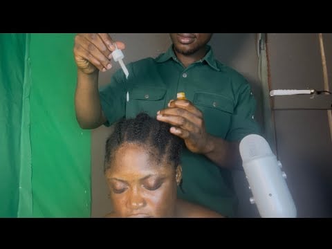 ASMR SATISFYING HEAD CLEANING, OILING AND HEAD MASSAGE