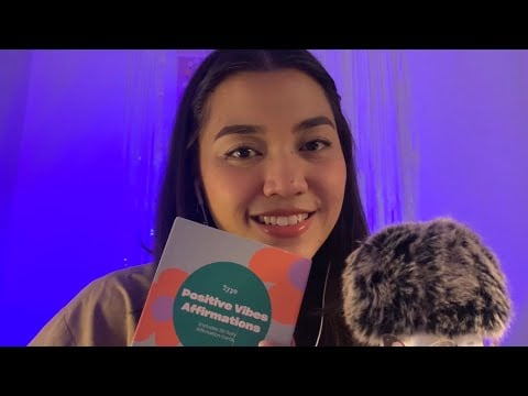 ASMR - reading positive affirmations cards | hand movements, tapping & tracing (malaysia)
