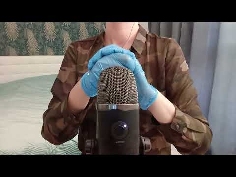 ASMR Pure Tingles:  Blue Gloves  Oily (No Talking)