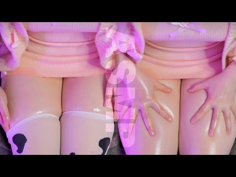 【4K/ASMR】猛烈に眠くなる😴太ももぎゅうぎゅうニーハイオイルタッピング🐮💕【睡眠導入/Thighs/No Talking/Sleep/Tapping/Scratching\Relaxation】