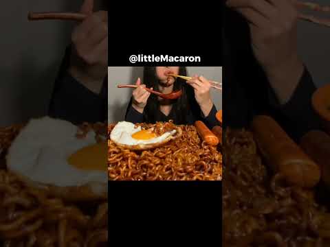 Jjajangmyeon / Black Bean Ramen Mukbang ASMR #asmr #ramen #mukbang #eatingasmr 