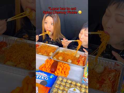 10x spicy noodles and soup dumplings race eating challenge… #food #eating #noodles