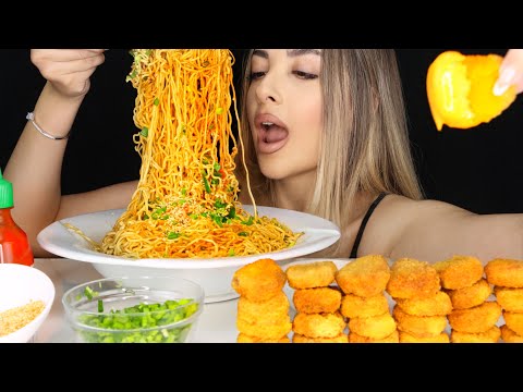 AŞIRI ACI SOSLU NOODLE  🥵& NUGGETS | EATING SOUNDS | ASMR TÜRKÇE MUKBANG