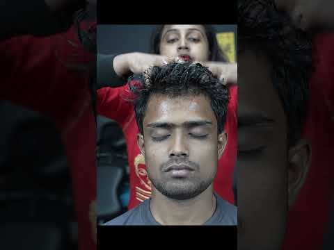 Lady Barber Doing Relaxing Head Massage ASMR #shorts