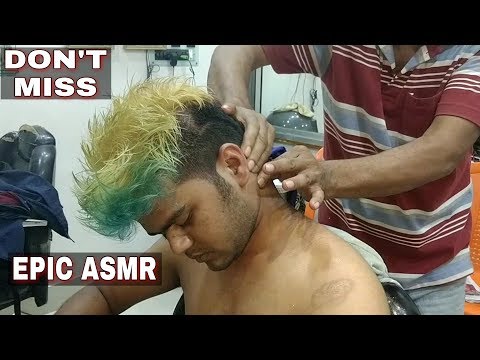 ASMR Indian Head and Upper body massage by asim barber | Cracking with sound
