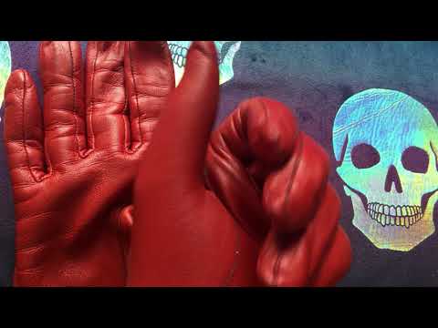 LEATHER GLOVES ❤️ QUICKY  IN RED 🎧  [[ASMR]]