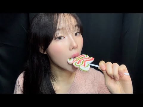 🍭 대왕 롤리팝 먹방 ASMR | giant lollipop , no talking eating sounds , satisfying mouth sounds