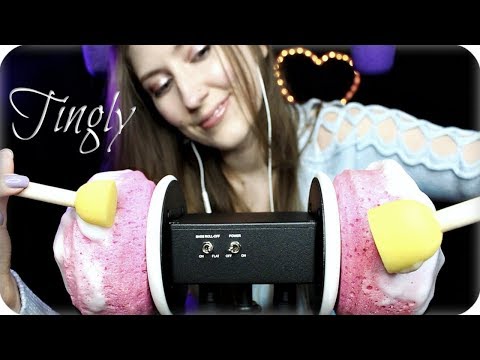 ASMR 4 x Sponge Mic! Scratching, Brushing, Squishing, Crinkle, Fizzing 🍰 Deep Tingle Triggers