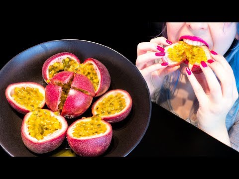 ASMR: Super Crispy Purple Passion Fruits | Crunchy Seeds ~ Relaxing Eating Sounds [No Talking|V] 😻