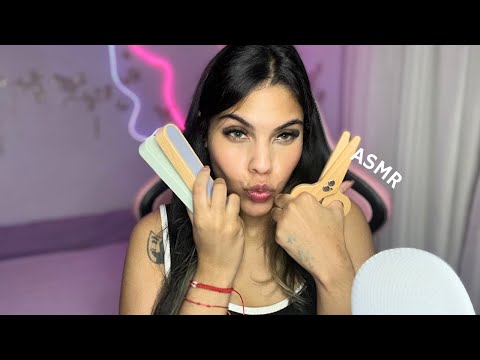 ASMR | Spa com objetos de madeira 🧴💄✂️ (cabelo, maquiagem e skin care, sons em camadas)