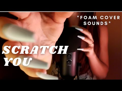 ASMR - FAST SCRATCHING YOU TO SLEEP (SCRATCHING MIC FOAM COVER, Saying Scratch, Close Up Whispering)