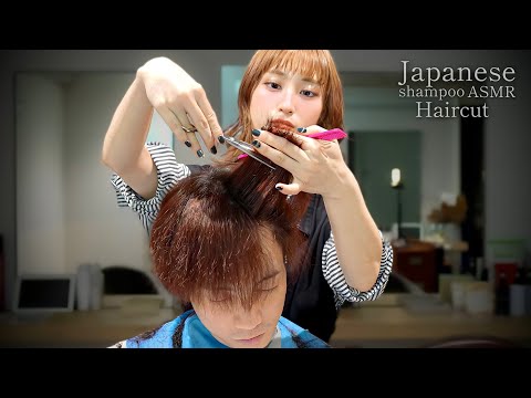 ASMR 眠気を誘うゆっくりヘアカット。美容師のカット練習の裏側/good sleep asmr haircut