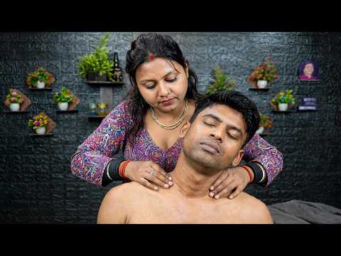 Indian Women Gives Relaxing Head Massage to Male | ASMR Head Massage For Deep Sleep & Stress Relief