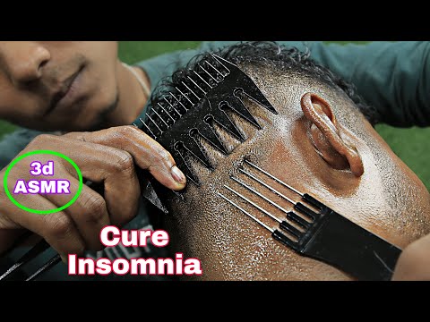 Cure Insomnia And Sleep Well By Comb Massage ASMR | Head Massage And Head Scratching With Neck Crack