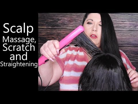 ASMR Relaxing Scalp Massage, Scratch and Hair Straightening | Long Nails, Gossip | Hair Salon RP