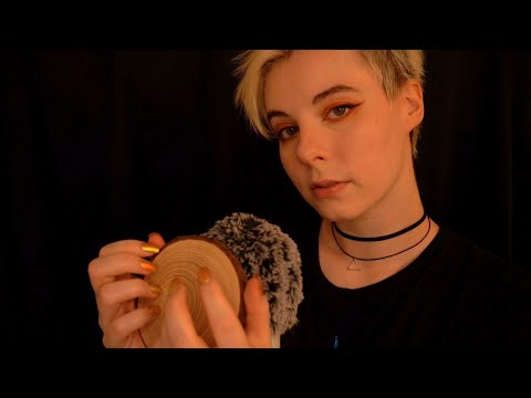 ASMR | Clicky Unintelligible Whispering & Gentle Wood Tapping