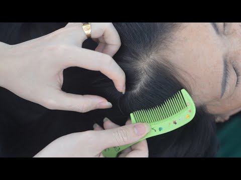 ASMR Relaxing Hair Combing, Hair Parting, Scalp Massage No Talking For Relaxation