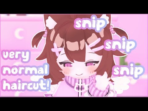 ASMR slightly unhinged haircut ♡ cat girl breaks into your house ♡  Fluffy mic 🎀