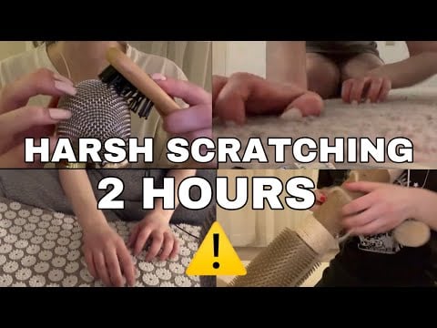 ASMR | 2 HOURS of ONLY HARSH SCRATCHING for Sleep Study Background | Fast & Aggressive | No Talking