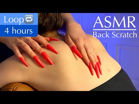 4HR LOOP! ASMR Back Scratches, TINGLES, High Quality Sound, No Talking, Real Person Massage