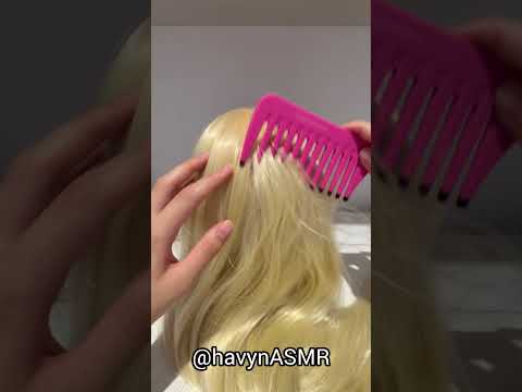 ASMR Pink Wig Styling on Mannequin 💗 Super Sensitive Sounds