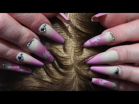 ASMR Scalp Check with Long Nails (Scalp Scratching, Whispering) Hairdresser Roleplay