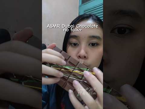 ASMR Dubai Chocolate No Talking~ Crunchy 🍫 #asmr #chocolate