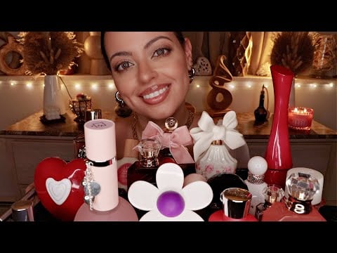 ASMR| PERFUME COLLECTION - Date Night/Valentine's Perfume Tray Picks (Glass Tapping, Liquid Sounds)
