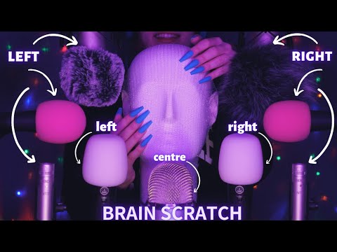 ASMR Binaural Mic Scratching - Brain Scratching with 10 Mics for 100% SLEEP | No Talking - 4K