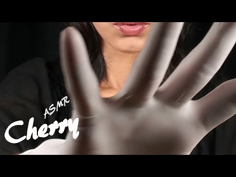 【ASMR】Shushing with White Latex Glove Hand Movement 화이트 라텍스 장갑 핸드 무브먼트의 슈 / 白ゴム手袋と口の音