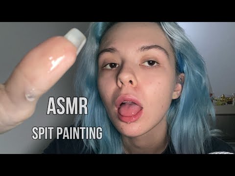 ASMR SPIT PAINTING YOU ALL OVER ( the wettest mouth sounds, fast and aggressive )