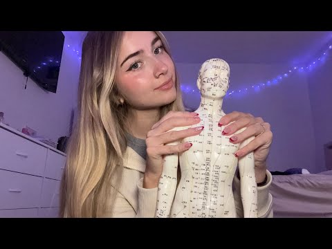 ASMR Giving You Tingles- Acupuncture Doll Massaging, Brushing, Roller Ball (fast and aggressive)