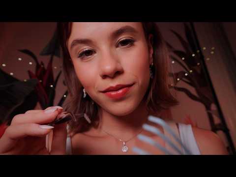ASMR Massagem Relaxante nos Olhos, Cílios fio a fio e Design de Sobrancelhas que Dá SONO 💤