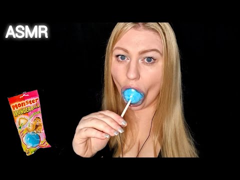 ASMR JAWBREAKER LOLLIPOP Licking Big Monster Wunderball Lollipop (NO TALKING) WET MOUTH SOUNDS