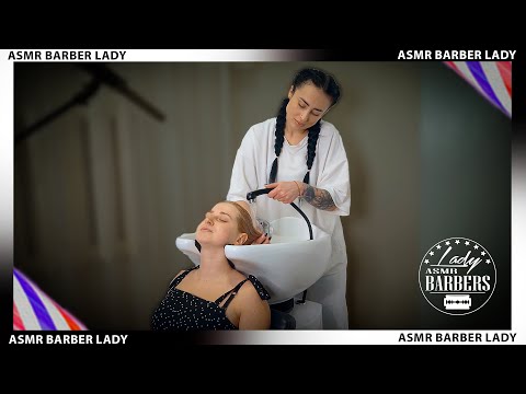 💈 ASMR Washing Hair by Barber Lady Helen