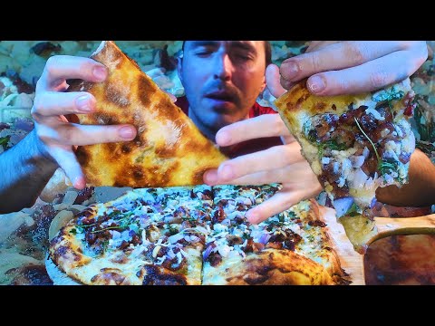 CHEESE SAUCE GOUDA BACON PIZZA * ASMR MUKBANG NO TALKING * | NOMNOMSAMMIEBOY