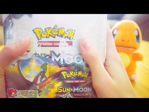 Relaxing Whispered Pokemon Burning Shadows Booster Box Opening (For ASMR)