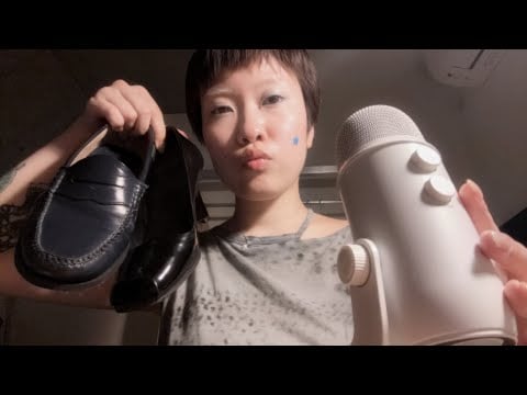 asmr my shoe collection (tapping, leather sounds, nails)