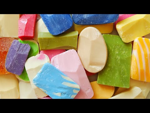 Cut and break the soap plates ASMR/relaxing sounds\ No talking. Satisfying ASMR video\ Cutting soap