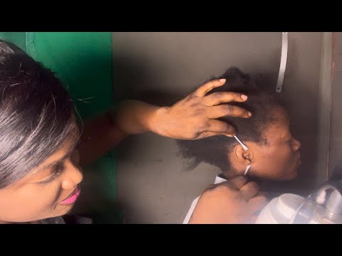 ASMR✨Mariam soft whisper and relaxing Ear massage on cousin, with  gum cracking sound.